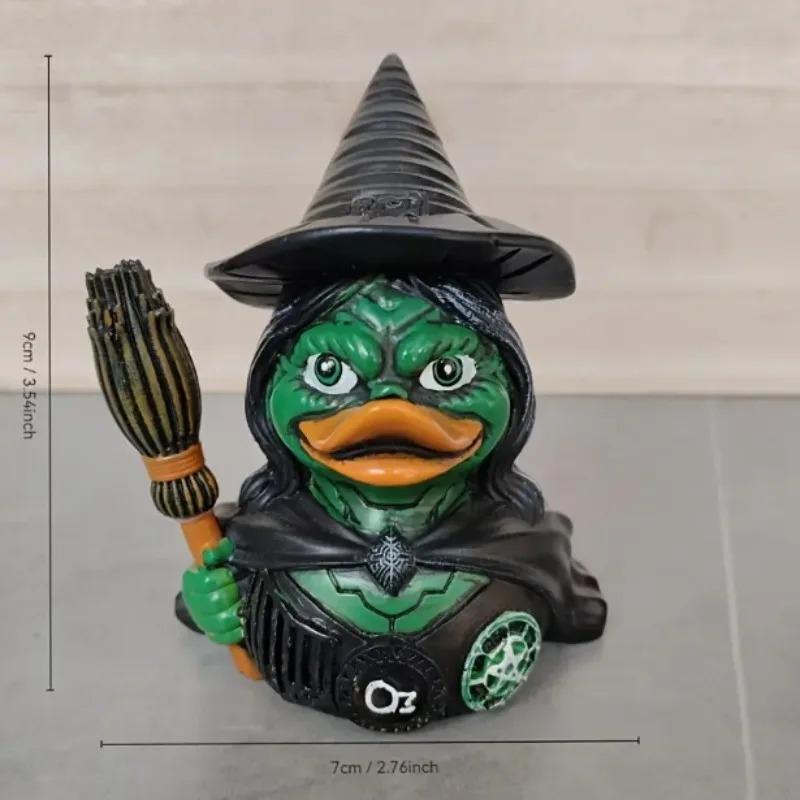 Halloweenská rozverná hororová pryskyřičná figurka kachny, Vlkodlačí čarodějnická mutantní kachna, Ideální pro vánoční, velikonoční, díkůvzdání dekoraci