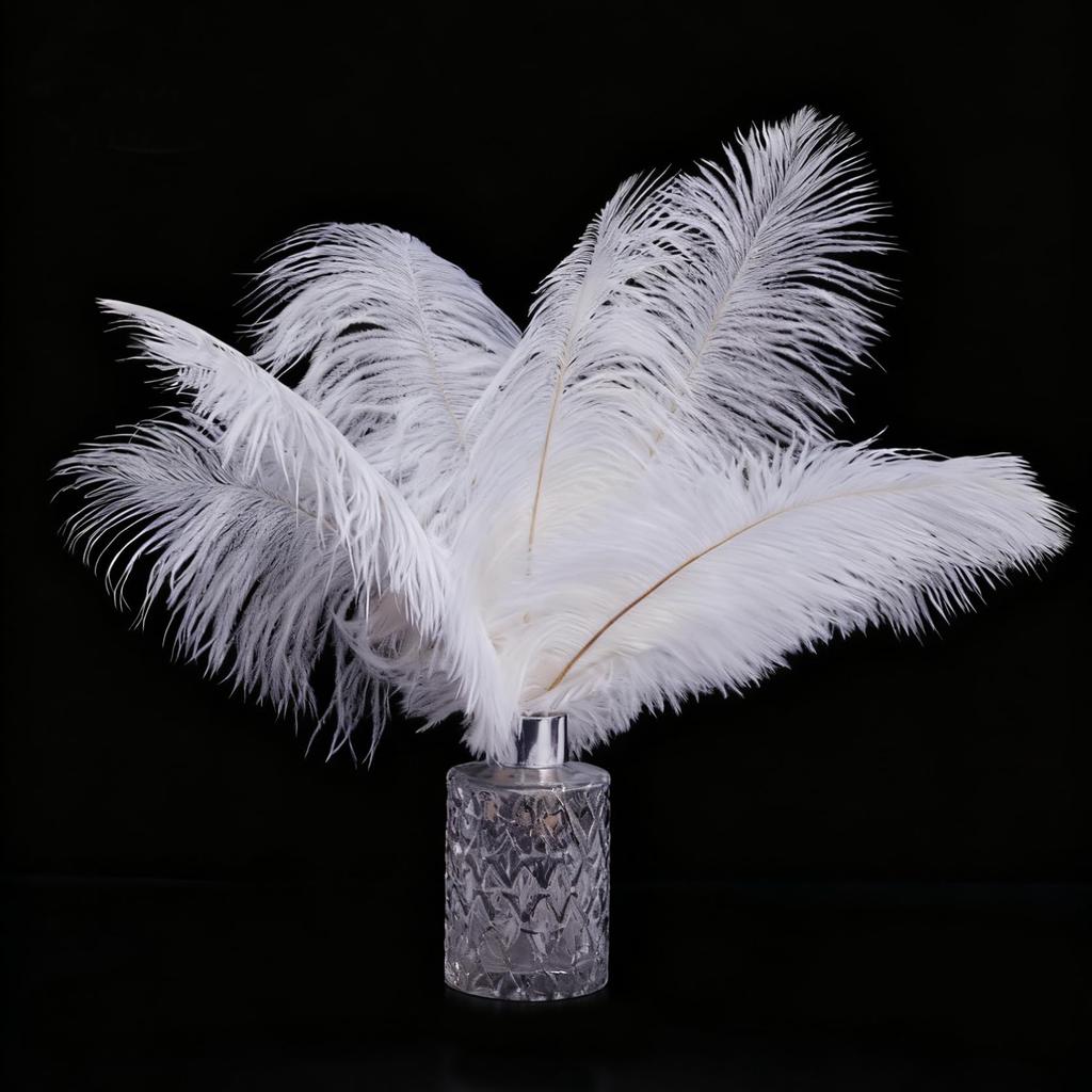 10pcs Ostrich Feathers, 11-13.8 inch(30-35cm) Natural Bulk White Feathers for Crafting Vase Wedding Party Home Christmas Day Decoration
