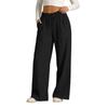 Women's Casual -Color High-Waisted Wide-Leg Drawstring Pants With Pockets