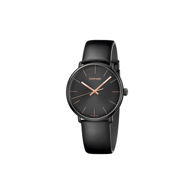 Calvin Klein Quartz Watch With Leather Strap 40Mm Black Dial 30M Water Resistant Men watches K8M214CB Black Dial