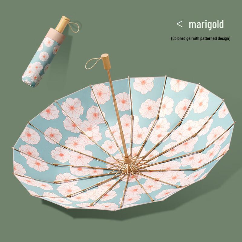 Xu Qing 16-Rib Manual UV Protection Three-Fold Umbrella