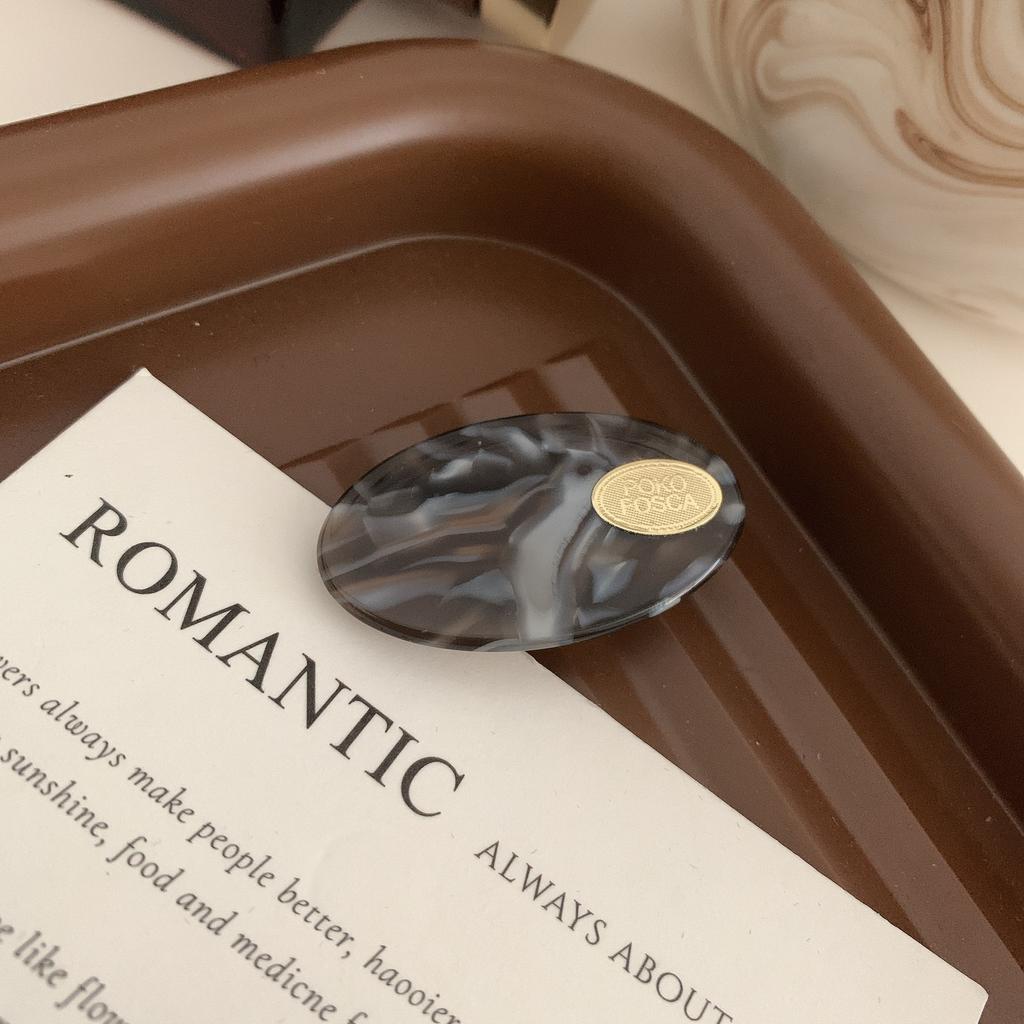 Korean Hair Clips for Women Elegant Colorful Solid Color Oval Marble Pattern Hair Barrettes Girls Hair Clip Hair Accessories New