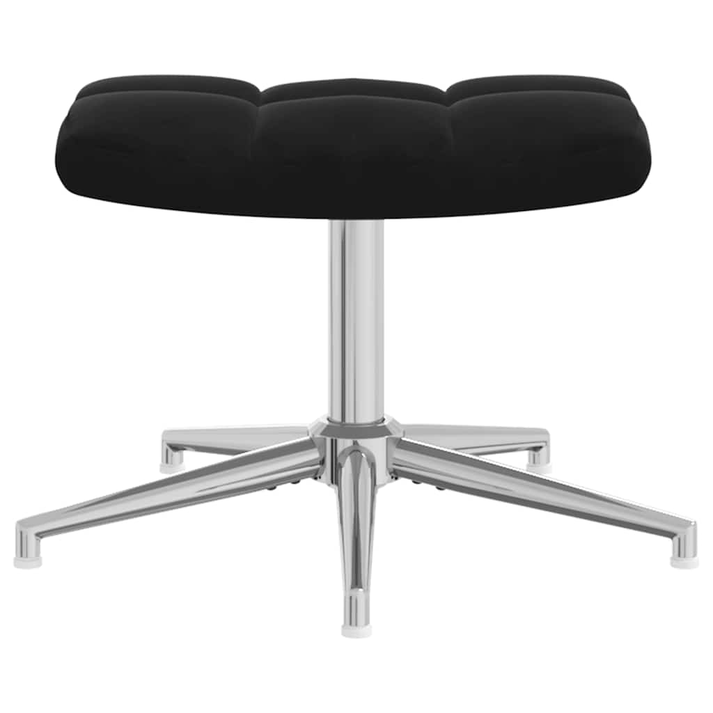 Relax Armchair with Footstool Black Velvet