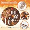 Whaline Hello Fall Wooden Hanging Sign Maple Tree Front Door Sign Autumn Thanksgiving Welcome Sign for Harvest Indoor Outdoor Home Porch Wall Decor