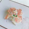 Elegant Floral Brooch With Enamel Craftsmanship And Imitation Pearls Detail For Women Jewelry Accessories
