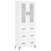 VidaXL Buffet haut Blanc 69,5x34x180 cm Bois d'ingénierie 3198401
