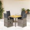 Vidaxl 5-Cz. Garden Furniture Set With Cushions, Grey, Poly Rattan