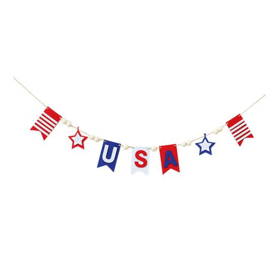 Yousheng Patriotic Garland Banner for 4th of July Decorations, Red White Blue Hanging Banner Bunting for Memorial Day, Veterans Day, Independence Day