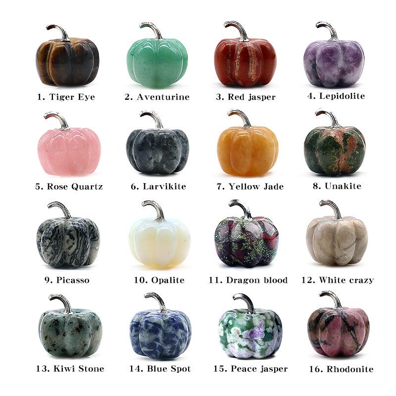 30mm Natural Crystal Pumpkin Decoration for Halloween & Thanksgiving - Large Qty Discount