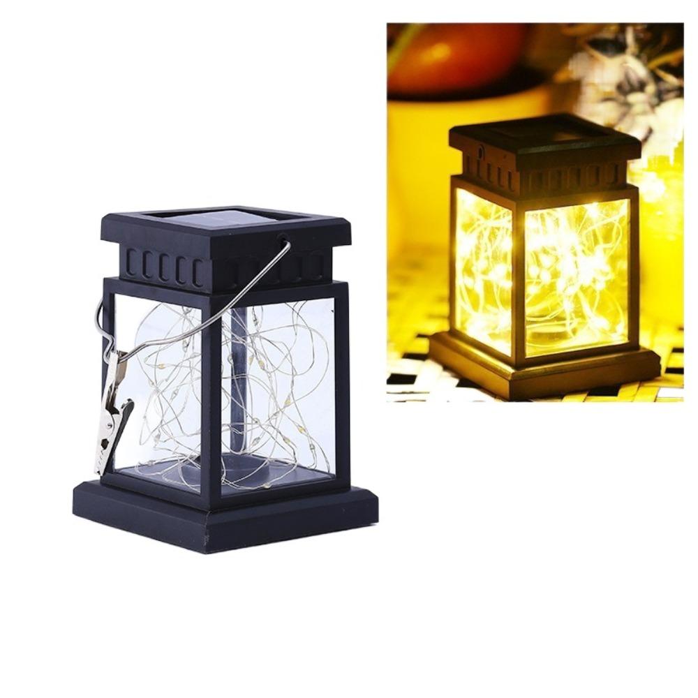 

Подвесные имитированные фонари-свечи Водонепроницаемые светодиодные фонари на ветру Солнечный подвесной фонарь Декор для сада Stars warm light