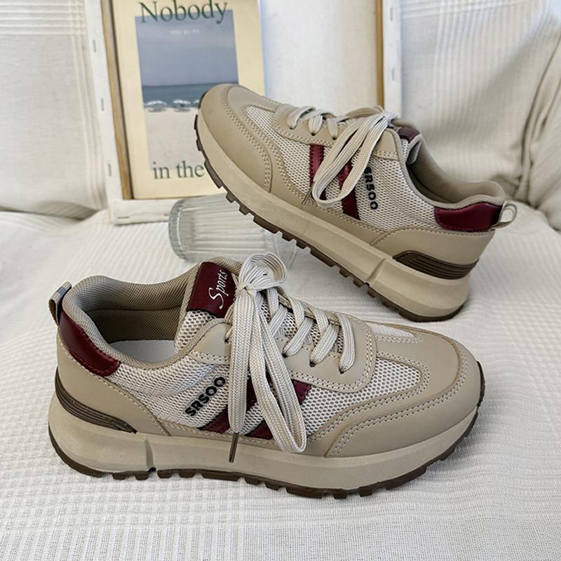 

Женские кроссовки Легкая повседневная обувь Женские дышащие уличные беговые кроссовки Сетка Классические Трендовые Летние Весенние 2025 Новинка 41 вино красного