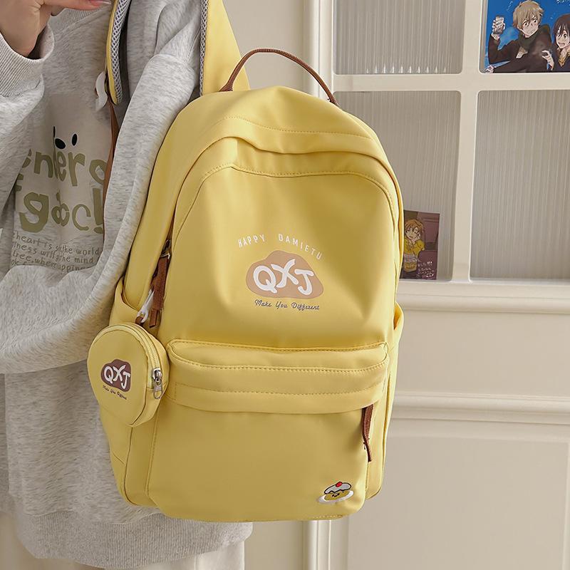 Schoolbag Women's Campus Backpack New Student Simple Junior High School Lightweight Backpack Large Capacity Student Schoolbag
