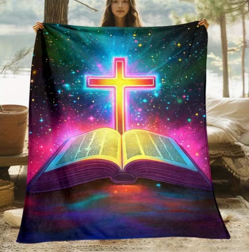 Christian Gift Blanket for Religious Enthusiasts, Soft Plush Sofa Blanket, TV Blanket