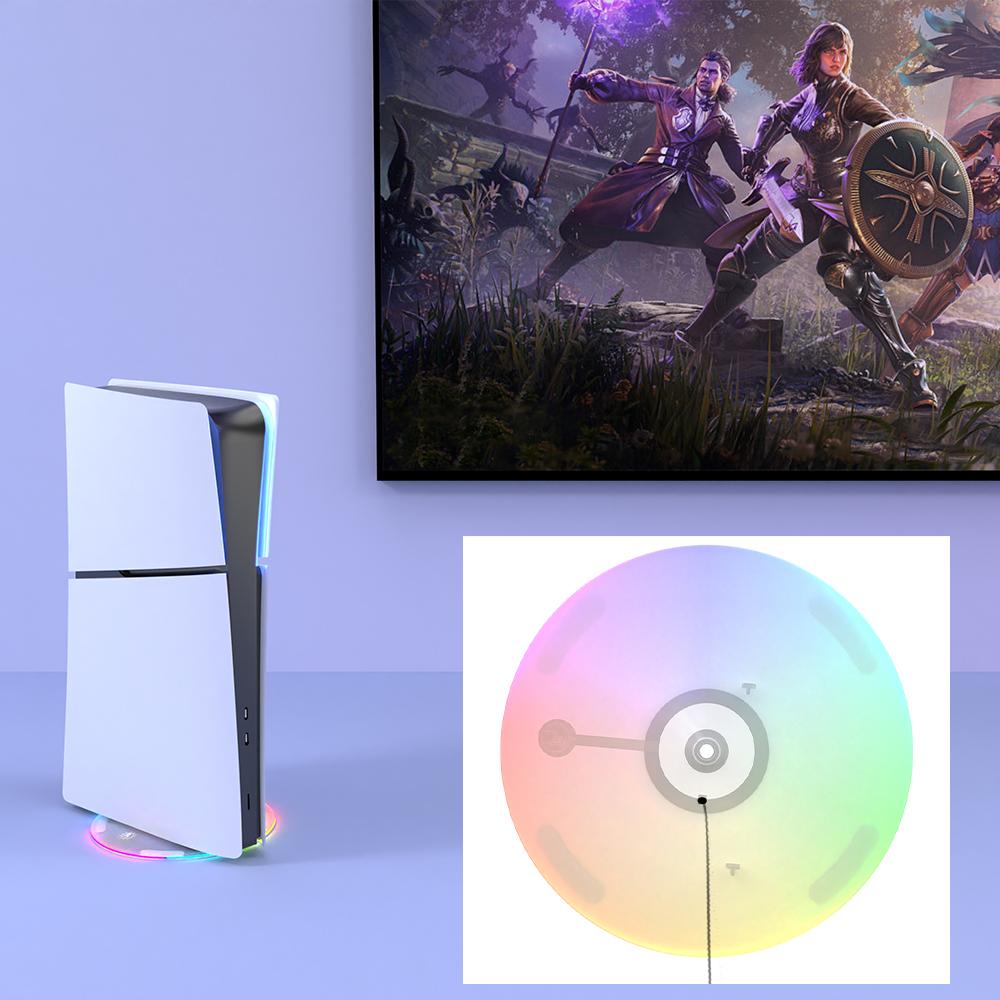 Supporto Verticale RGB per Console PS5 e PS5 Slim, Originale 1:1 base in metallo per accessori per Playstation 5 Disc e Digital Edition