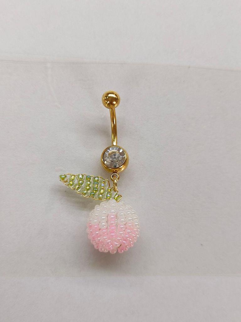 Gaibei Aesthetic Heart-shaped Bow Navel Ring - European, American, Japanese, Korean Styles, Navel Stud Piercing.