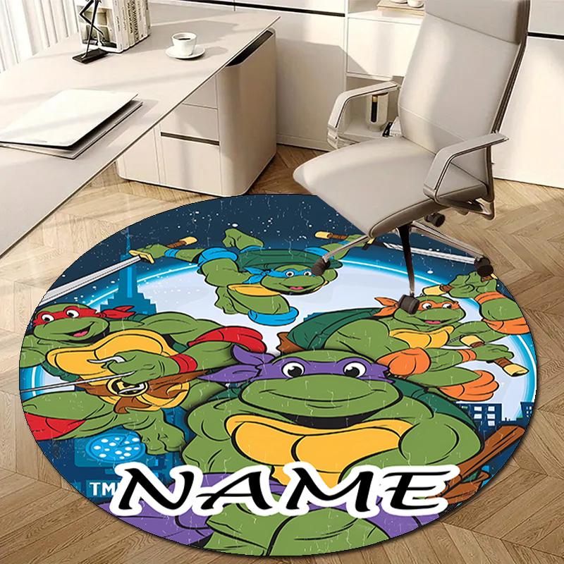 Personalized T-TMNT Round Chair Office Rug - Perfect for Mat, Office Chair & More - Ideal Gift for Birthdays and Holidays