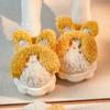 Fashion Women Cute Rabbit Cartoon Plush Novelty Slippers Closed Toe Furry Soft Sole Slip On Shoes Winter Warm Fuzzy Home Slippers