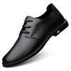 Brand Classic Black Men's Comfortable Sports Leather Shoes Summer New Fashion Lace Up Hollow Breathable Casual Leather Shoes
