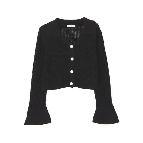 [JILL by JILL STUART] [Pre-order: Scheduled to arrive late March - early April] Mesh Collared Cardigan Top