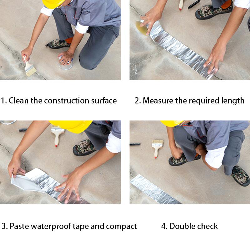 Butyl Tape Roof Repair Leak Color Steel Tile Cracks Self-Adhesive Aluminum Foil Waterproof Coil High And Low Temperature Rubber