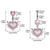 Heart Belly Button Rings Pink Women  Belly Ring Dangle Navel Piercing Barbell Pircing Body Jewelry