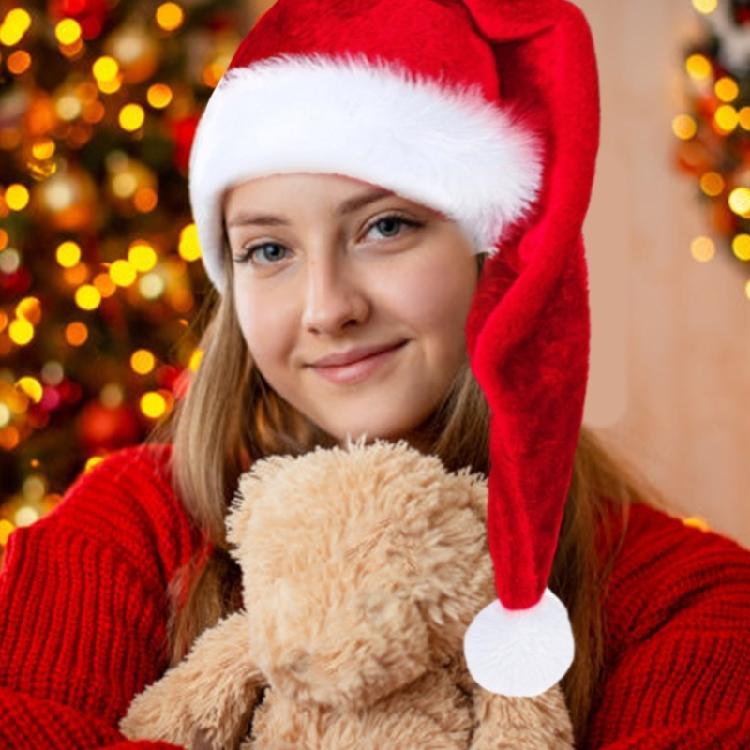 Fashionable Santa Hat Christmas Hat Soft Comfortable Hat Adult Santa Hat for Memorable Holiday Parties