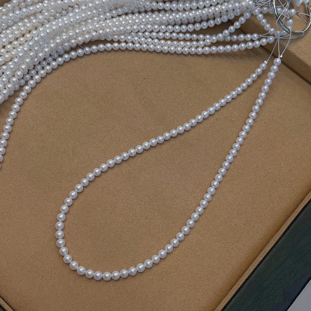 S911 Silver Simple Natural Freshwater Pearl Necklace Women's Light Luxury Temperament High Sense Fashion Versatile Collarbone Chain New