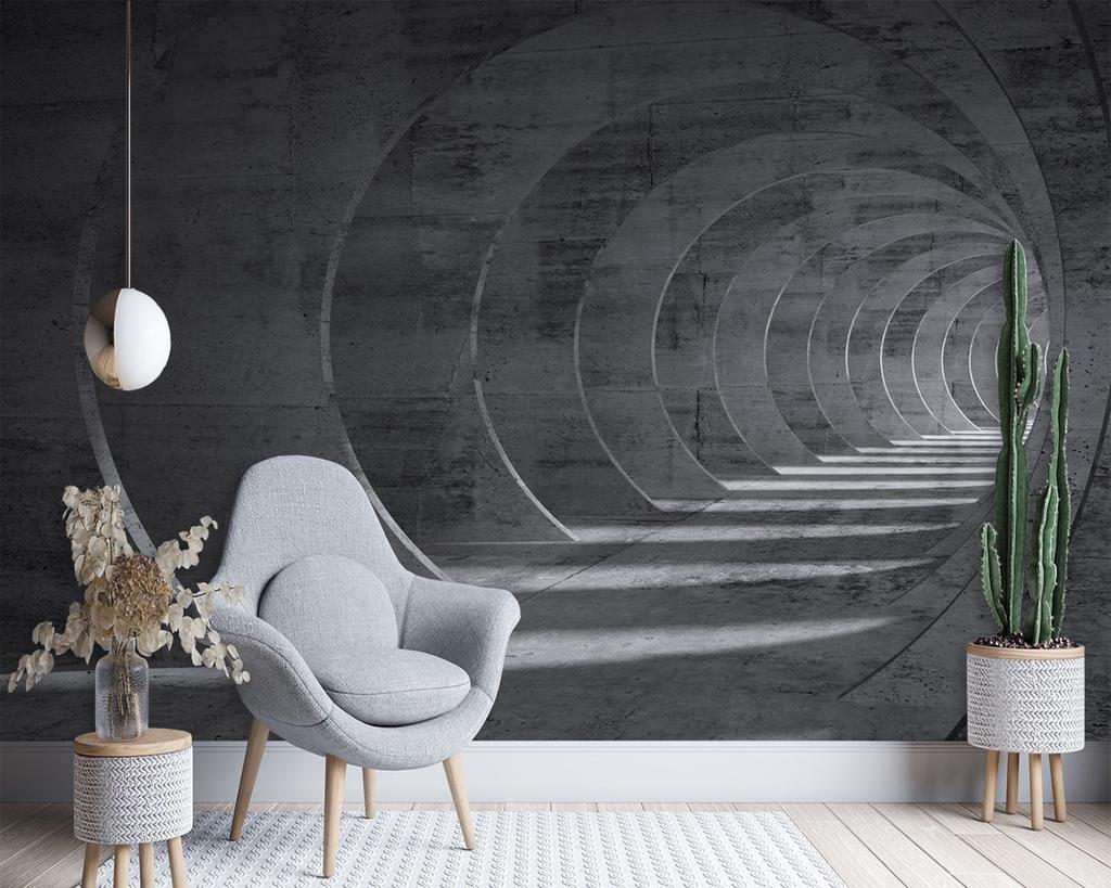 Wallpaper Grey Tunnel 3d