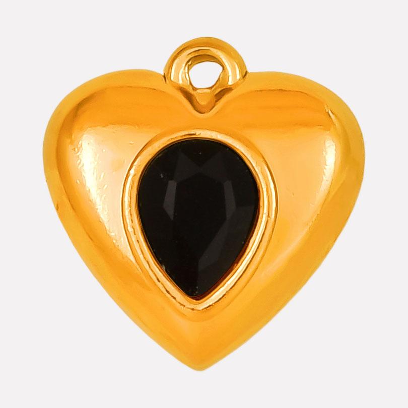 Never Fade Heart Charm Water Drop Rhinestone 6pcs Stainless Steel Charms For Jewelry Making Supplies Metal Pendant DIY Materials
