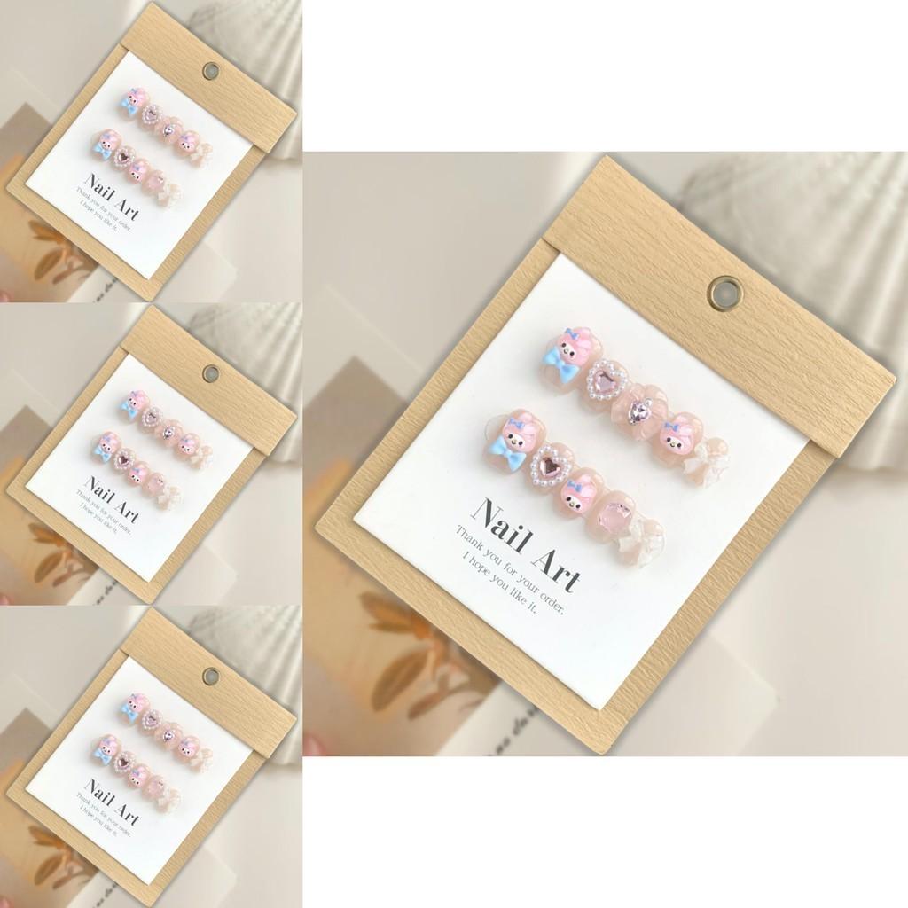 Handmade Cute Cartoon Nail Stickers For Women Removable And Reusable Fake Nails