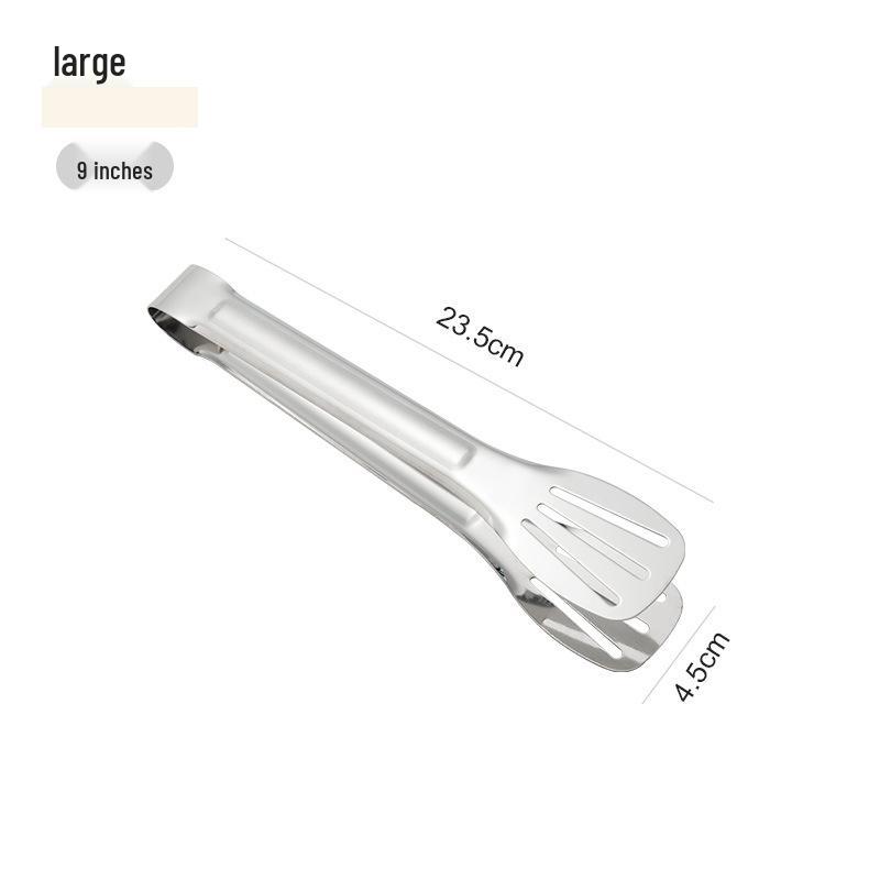 304 Stainless Steel Triple-Line Kitchen Tongs for Bread, Barbecue, and Buffet