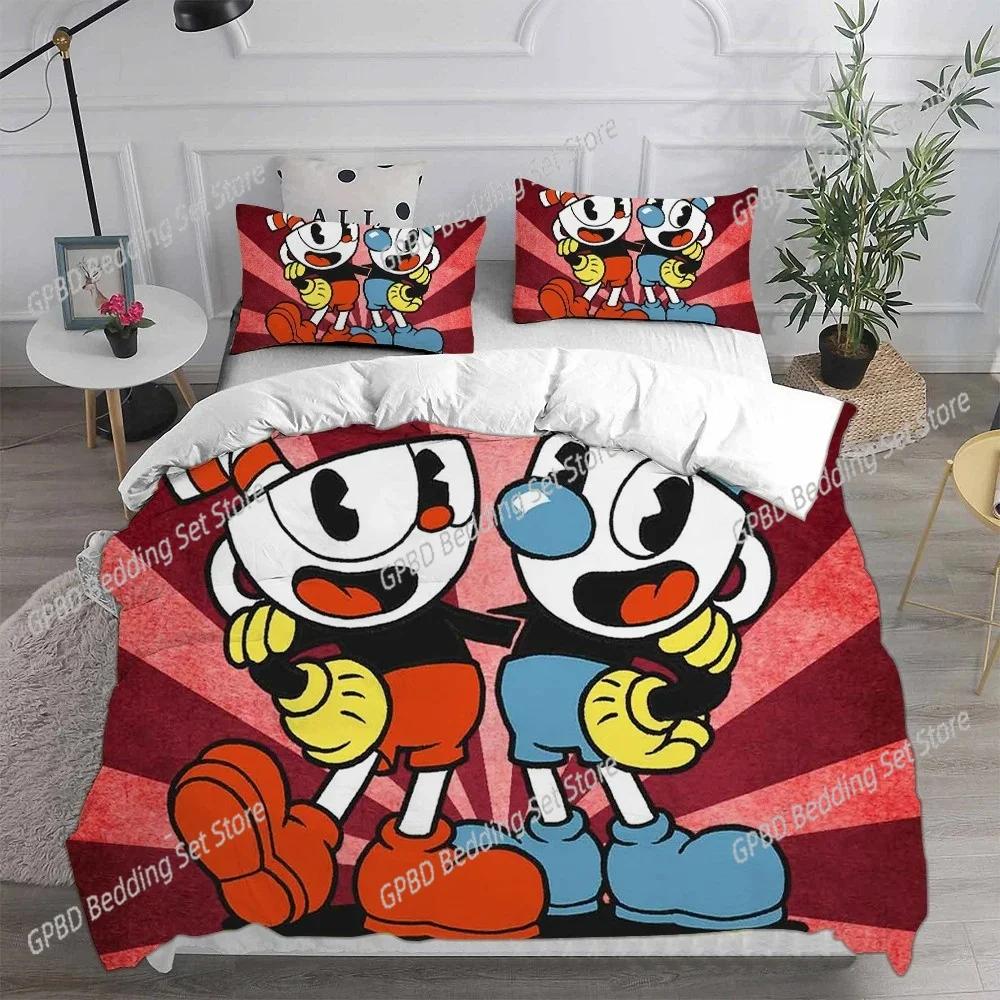 New Home Textiles Cartoon Cuphead Bedding Set Bedroom Soft Modern Bedspreads Comefortable Duvet Cover Quilt Cover And Pillowcase