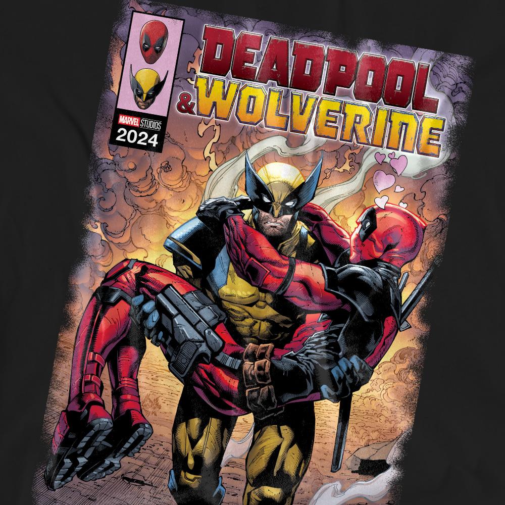 Deadpool & Wolverine Unisex Adult Wolverine Saves Deadpool Comic T-Shirt