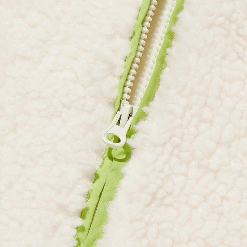 Kirsh X Misaki Kawaii Fleece Mix Patch Stadium Men'S Jacket [Ivory]