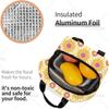 Orange and Yellow Flower Print Reusable Leakproof Lunch Box for Work Office Picnic Travel Portable Insulated Lunch Bag for Women