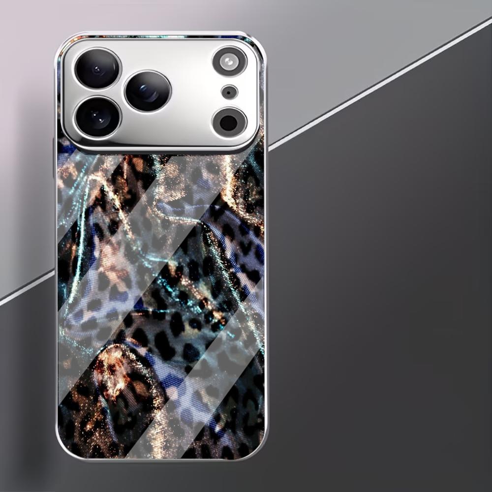 Colorful leopard print fashion phone cases carcasa Smartphone Glass Phone Case for iPhone 17 16 15 14 13 12 11pm Pro Plus fundas