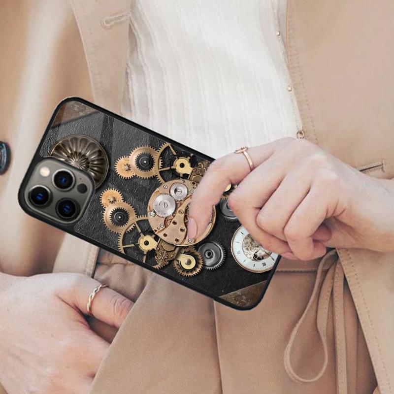 Steampunk Gears Levers Engine Magnetic Phone Case For APPLE iPhone 17 Air 16 14 13 12 Pro Max 15 Plus Wireless MagSafe Cover