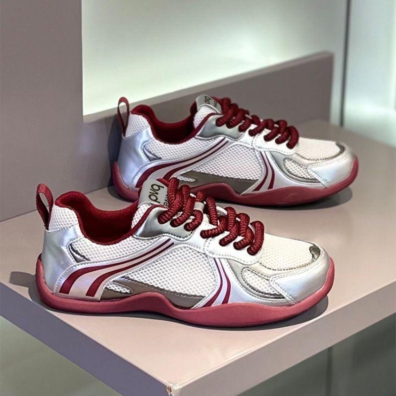 

Trendy new casual shoes men s summer low-top breathable mesh shoes men s thick-soled wear-resistant sports running shoes 44