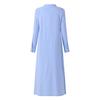 Vorherbst Neue einfarbige Kleider für Damen Baumwolle Langarm schlicht übergroß Maxi lang Kleid Freizeit Sommer lockeres Kleid