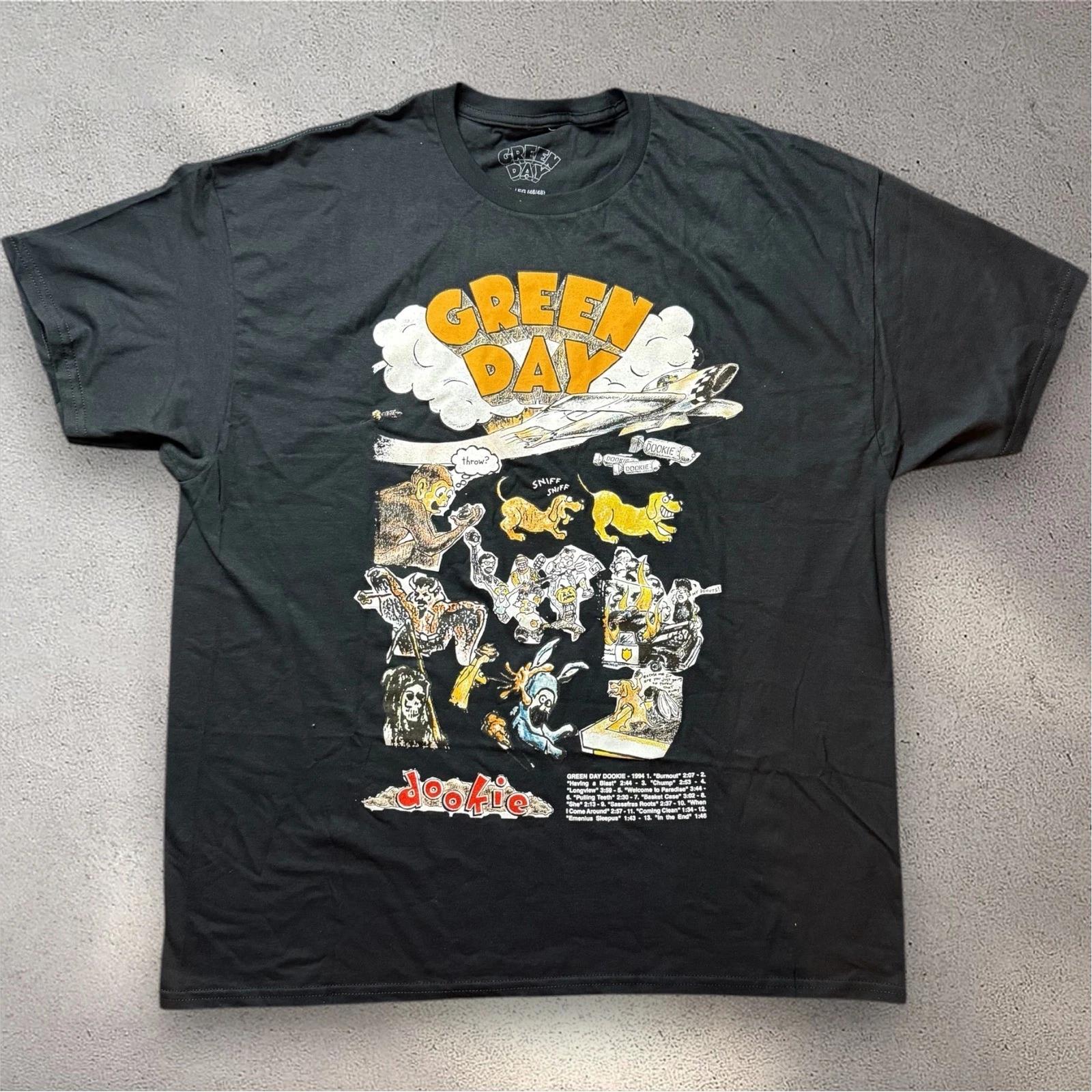 Green Day Dookie Album Cover Graphic T- Shirt Mens XL Black Mad Engine Punk Rock 2XL
