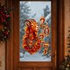 Chinese New Year Party Supplies 2027 of Goat Window Cling, Lunar Zodiac Glass Removable Clings Sticker, Flame Style Spring Festival Door Decor