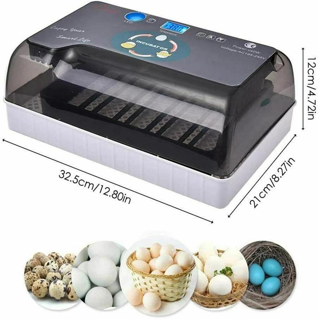 12 Egg Incubator Automatic, Digital Smart Incubator with Auto Turner & Temperature Control, for Hatching Chicken, Duck, Goose Eggs