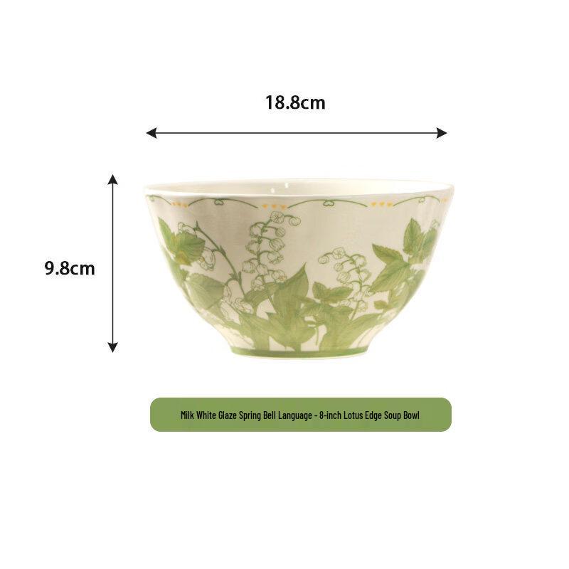 Lily of the Valley Ceramic Soup Bowl Set