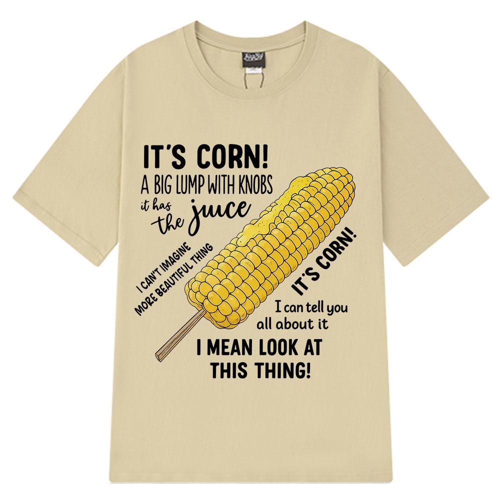 Es ist Mais Viral Maislied Lustiges Meme T-Shirt Herren Damen Mode T-Shirt Kurzarm Baumwolle Lässig Hip-Hop T-Shirt Streetwear Oberteil