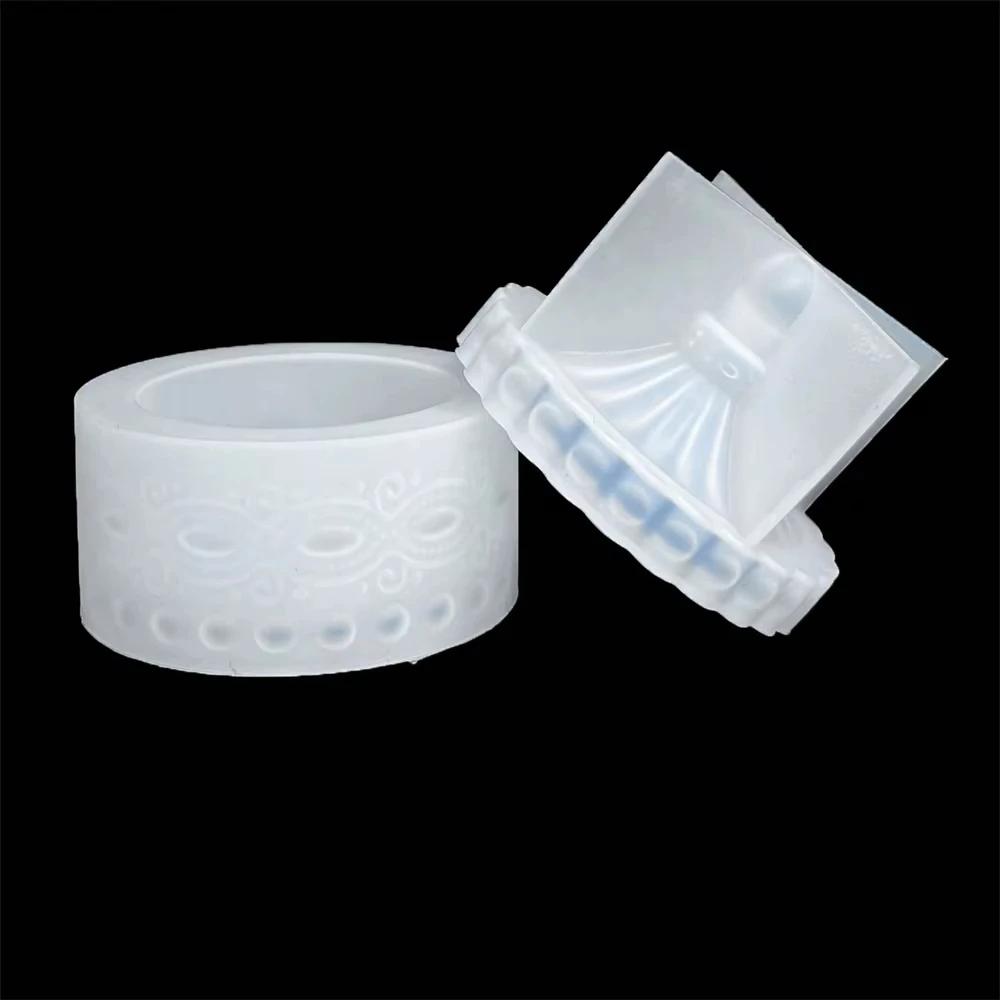 3D Silicone Resin Mold for Jewelry and Crafts storage Box Style Shaped Bottom Jar with Lids DIY Epoxy Casting Mold for Ornaments