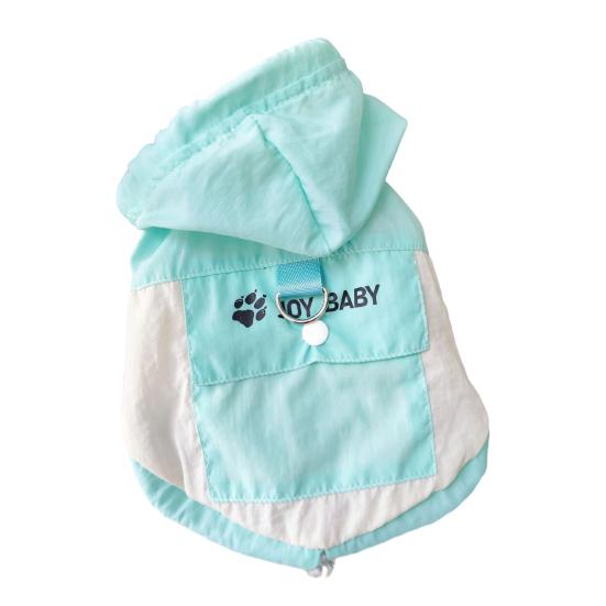 

Солнцезащитная одежда для собак с капюшоном и поводком, дышащая, защищающая от УФ-излучения и ветра, с защитой головы, одежда для домашних животных S синий