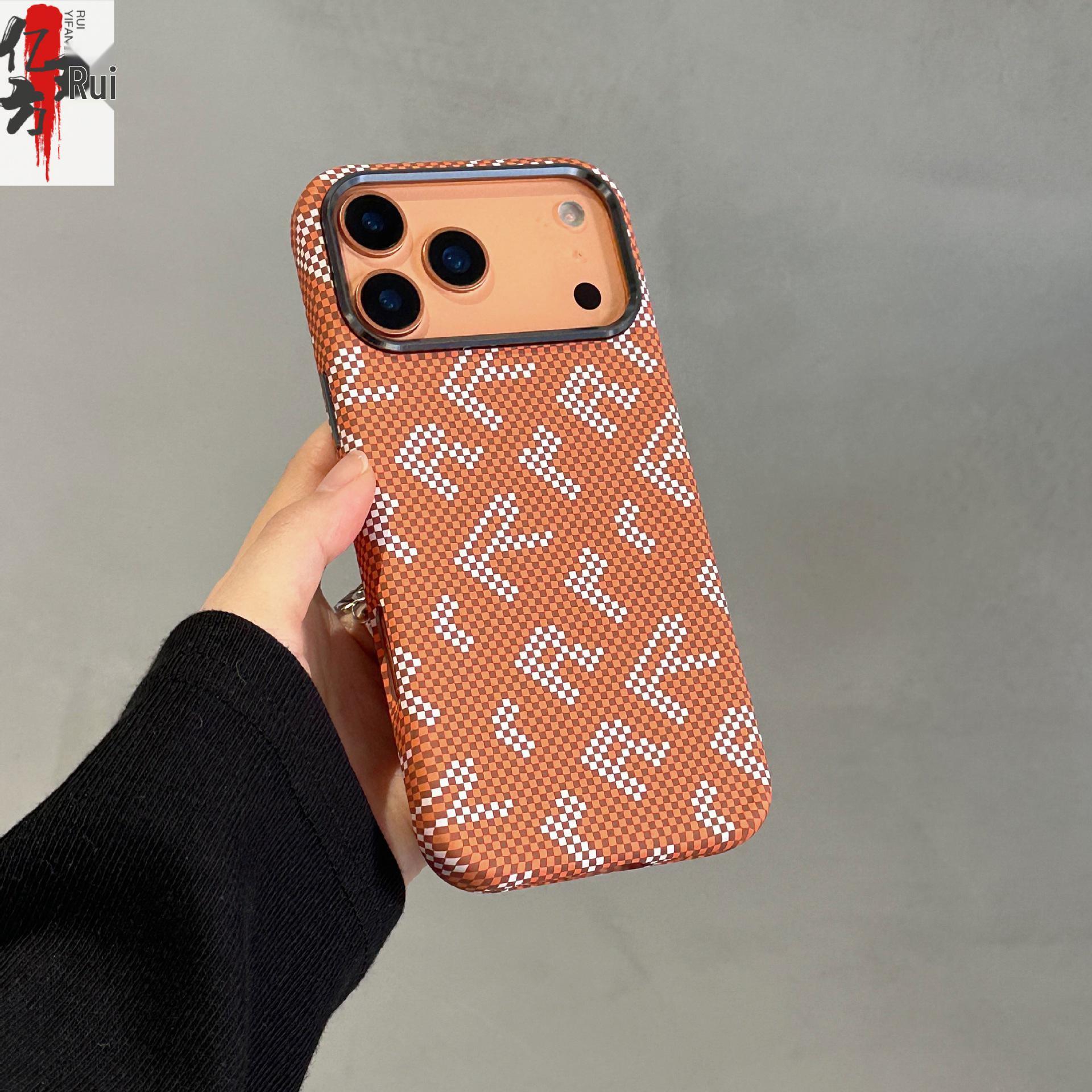 Kevlar Pattern Magnetic Case for iPhone 17 Pro Max - Skin-Feel Drop-Proof Hard Case iPhone 12 Pro Max