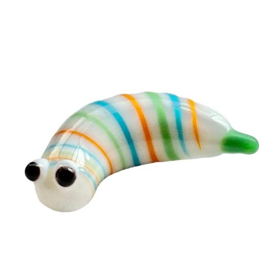 Mini Glass Caterpilla Figurines Tiny Hand Blown Animal Art Decoration Collectible Office Desk Tabletop Ornament