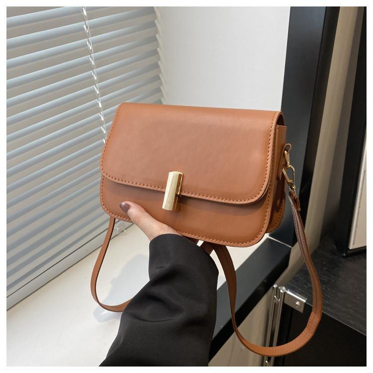 

Trendy Pure Color Casual Single Shoulder Handbag 2024 Retro Chic Urban Style коричневий