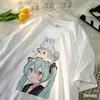 New High Quality Hatsune Miku Animation Miku anime Versatile Men and Women's Round Neck Short Sleeve Cotton T-shirt Casual Top